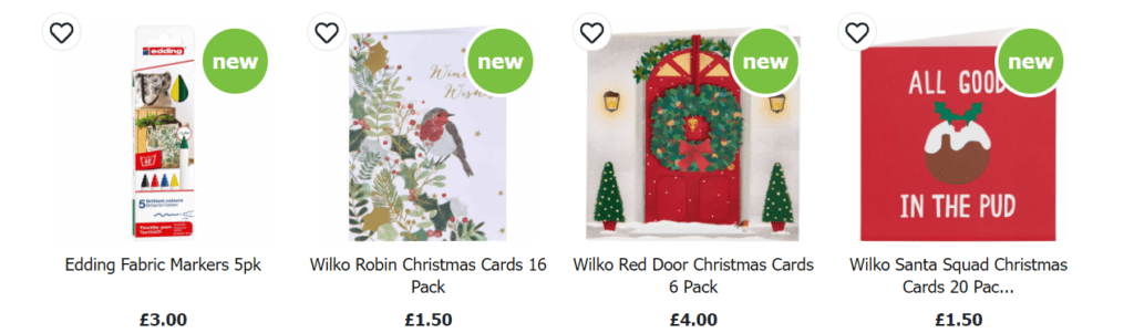 Wilko's Christmas Cards