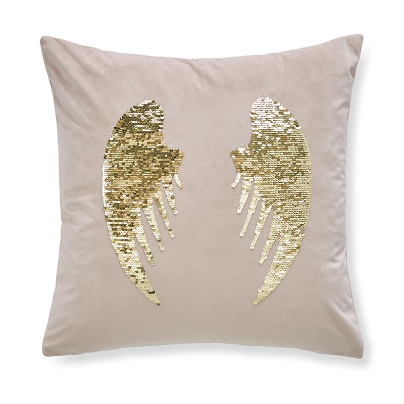 Catherine Lansfield Angel Sequin Wings Filled Cushion