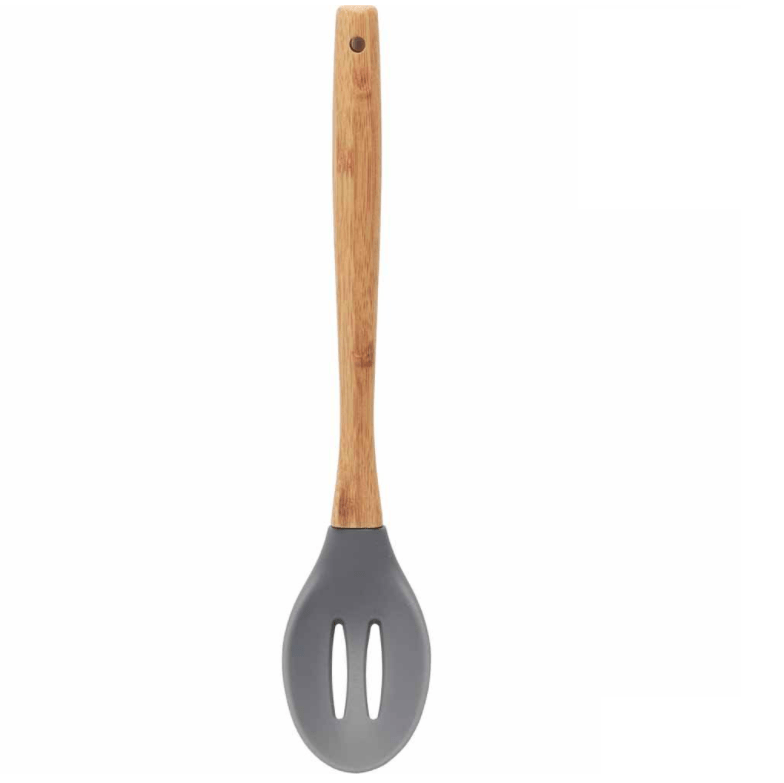 Wilko Bamboo Silicone Slotted Spoon